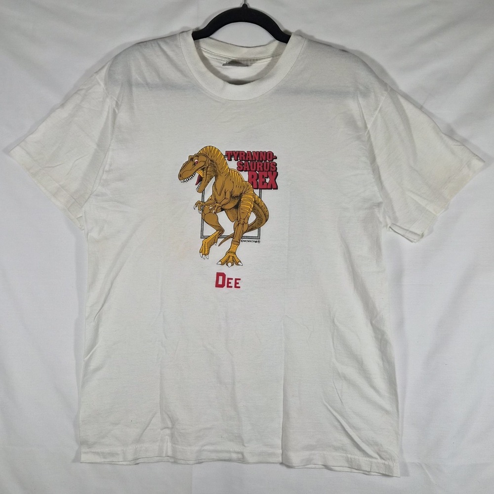 Vintage 1993 T-Rex Dinosaur Graphic T Shirt Dee Single Stitch Made USA Oneita...
